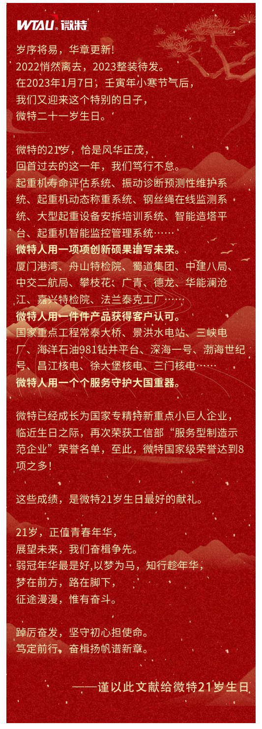 篤定前行 奮楫爭先！丨祝微特21歲生日快樂！